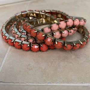 Intertwined stretchy bracelets